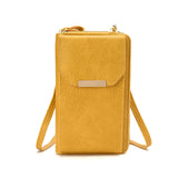 Large Capacity PU Mobile Phone Bag Ladies Handbag Single Zipper Vertical Crossbo