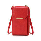 Large Capacity PU Mobile Phone Bag Ladies Handbag Single Zipper Vertical Crossbo