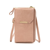 Large Capacity PU Mobile Phone Bag Ladies Handbag Single Zipper Vertical Crossbo