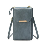 Large Capacity PU Mobile Phone Bag Ladies Handbag Single Zipper Vertical Crossbo