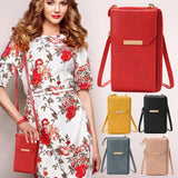 Large Capacity PU Mobile Phone Bag Ladies Handbag Single Zipper Vertical Crossbo