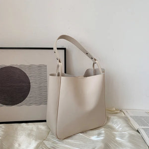 Large Capacity Shoulder Bag Soft Leather Schoolbag Female Handbags