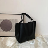 Large Capacity Shoulder Bag Soft Leather Schoolbag Female Handbags