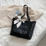 Summer Silver Letter Shoulder Tote Bag