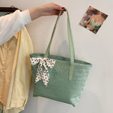 Summer Silver Letter Shoulder Tote Bag