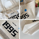 Large-capacity Canvas Women's Shoulder Bag Fresh and Sweet English Shopping Bag