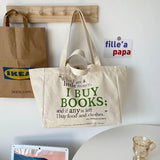 Large-capacity Canvas Women's Shoulder Bag Fresh and Sweet English Shopping Bag