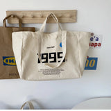 Large-capacity Canvas Women's Shoulder Bag Fresh and Sweet English Shopping Bag