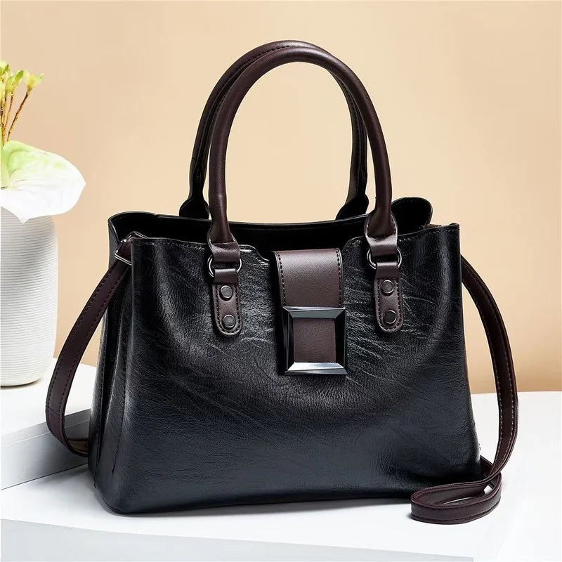 Large-capacity Retro Texture Handbag Women's Spring Hot-selling