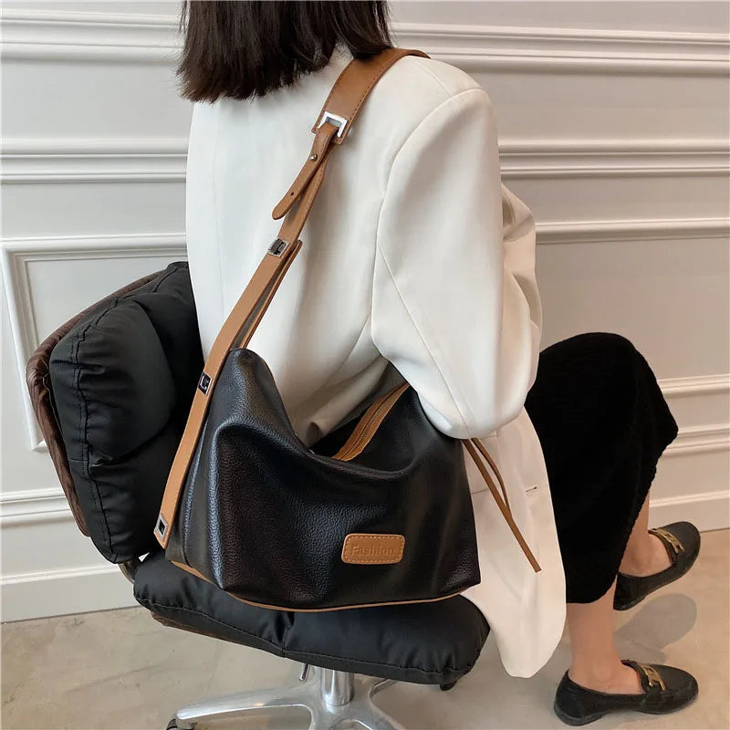Large-capacity Shoulder Bags Solid Underarm Handbags Retro Bags