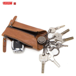 Leather Car Key Case Cowhide Keychain
