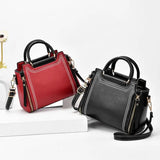 Large Capacity Leather Shoulder Bag - Small Square Bag