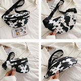 Leopard Pattern Chest Bag Messenger Bag Ladies Striped Sports Waist Bag