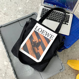 Canvas Shoulder Bag Men Women Cross Body Bag with Pendant