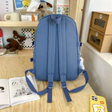 Letters Embroidery Nylon Women Backpack Female Panelled Insert Travel Bag