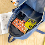 Letters Embroidery Nylon Women Backpack Female Panelled Insert Travel Bag