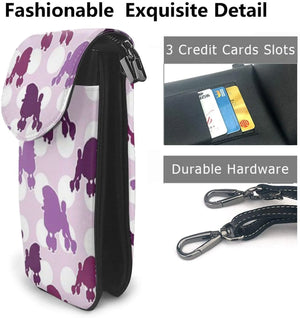Purple Poodle Polka Dot Crossbody Bag for Women