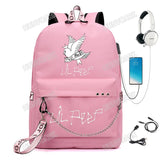 Lil Peep Backpack School Bag USB Travel Mochilas Laptop