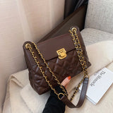 Lingge Embroidery Handbag Women's Shoulder Messenger Bag