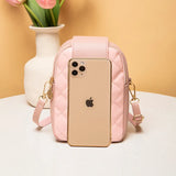 Lingge Women's Small Square Shoulder Bag with Mobile Phone Bags