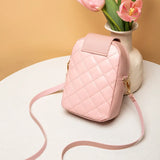 Lingge Women's Small Square Shoulder Bag with Mobile Phone Bags