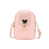 Lingge Women's Small Square Shoulder Bag with Mobile Phone Bags