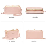 Litchi Grain Messenger Bag Zipper Mobile Phone Bag Women's Shoulder Clutch