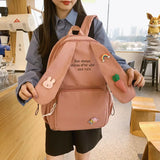 Rabbit Ear Backpack Bag Girl Female Cartoon Anmie Bunny Ear Bagpack