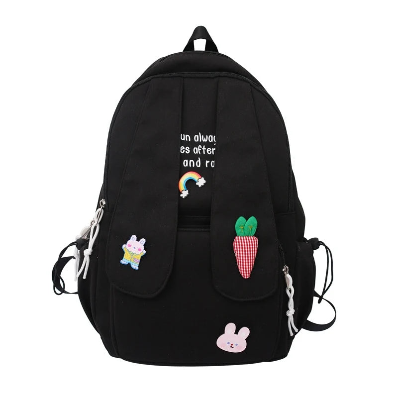 Rabbit Ear Backpack Bag Girl Female Cartoon Anmie Bunny Ear Bagpack