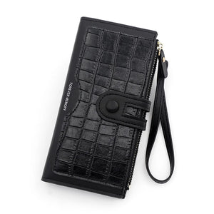 Long Women's Wallet Stone Pattern PU Large Capacity Handbag