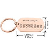 Family Name Engraved Keychain for Parents Children - Gift Keyring Bag Charm