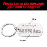 Family Name Engraved Keychain for Parents Children - Gift Keyring Bag Charm