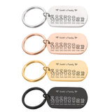 Family Name Engraved Keychain for Parents Children - Gift Keyring Bag Charm