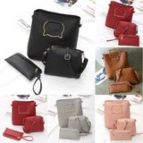 3PCS Women Leather Satchel Shoulder Crossbody Bag Wallet Evening Bag Set