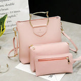 3PCS Women Leather Satchel Shoulder Crossbody Bag Wallet Evening Bag Set