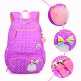 Cute Elementary Princess School Bags For Girls Dot Printed Backpacks