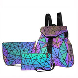 Luminous Geometric Backpack Set for Teen Girls