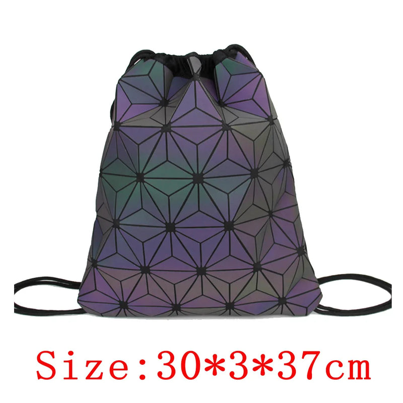 Luminous Geometric Backpack Set for Teen Girls