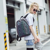 Luminous Geometric Backpack Set for Teen Girls