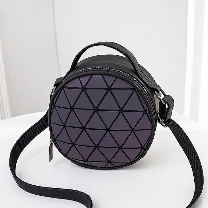 Luminous Geometric Box Bag Hologram Laser Handbag