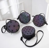Luminous Geometric Box Bag Hologram Laser Handbag