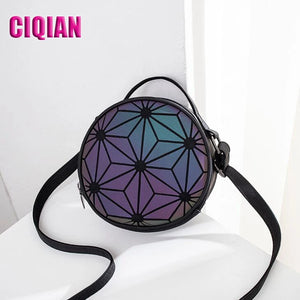 Luminous Geometric Box Bag Hologram Laser Handbag