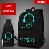 Luminous School Bags For Boy Starry Sky Student Backpack Daypack 15-16 Inch