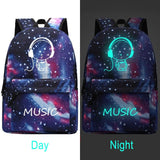 Luminous School Bags For Boy Starry Sky Student Backpack Daypack 15-16 Inch
