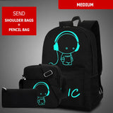 Luminous School Bags For Boy Starry Sky Student Backpack Daypack 15-16 Inch