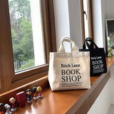 Canvas Lunch Bag Picnic Tote Cotton Cloth Handbag Food Storage Office Lady