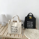 Canvas Lunch Bag Picnic Tote Cotton Cloth Handbag Food Storage Office Lady