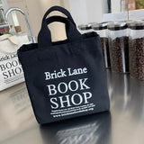 Canvas Lunch Bag Picnic Tote Cotton Cloth Handbag Food Storage Office Lady