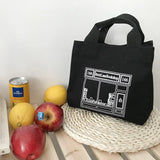 Canvas Lunch Bag Picnic Tote Cotton Cloth Handbag Food Storage Bags