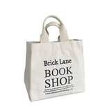 Canvas Lunch Bag Picnic Tote Cotton Cloth Handbag Food Storage Office Lady